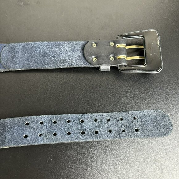 Vintage Black & Blue Suede & Leather Belt Women's‎ - Picture 6 of 9